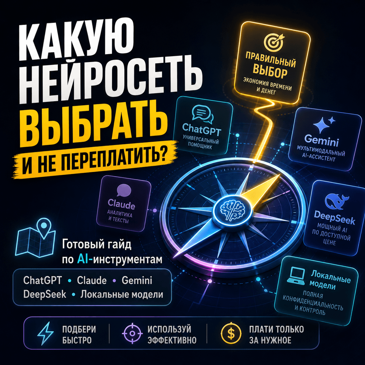 🧭 Какую нейросеть выбрать именно вам: готовый гайд по AI-инструментам